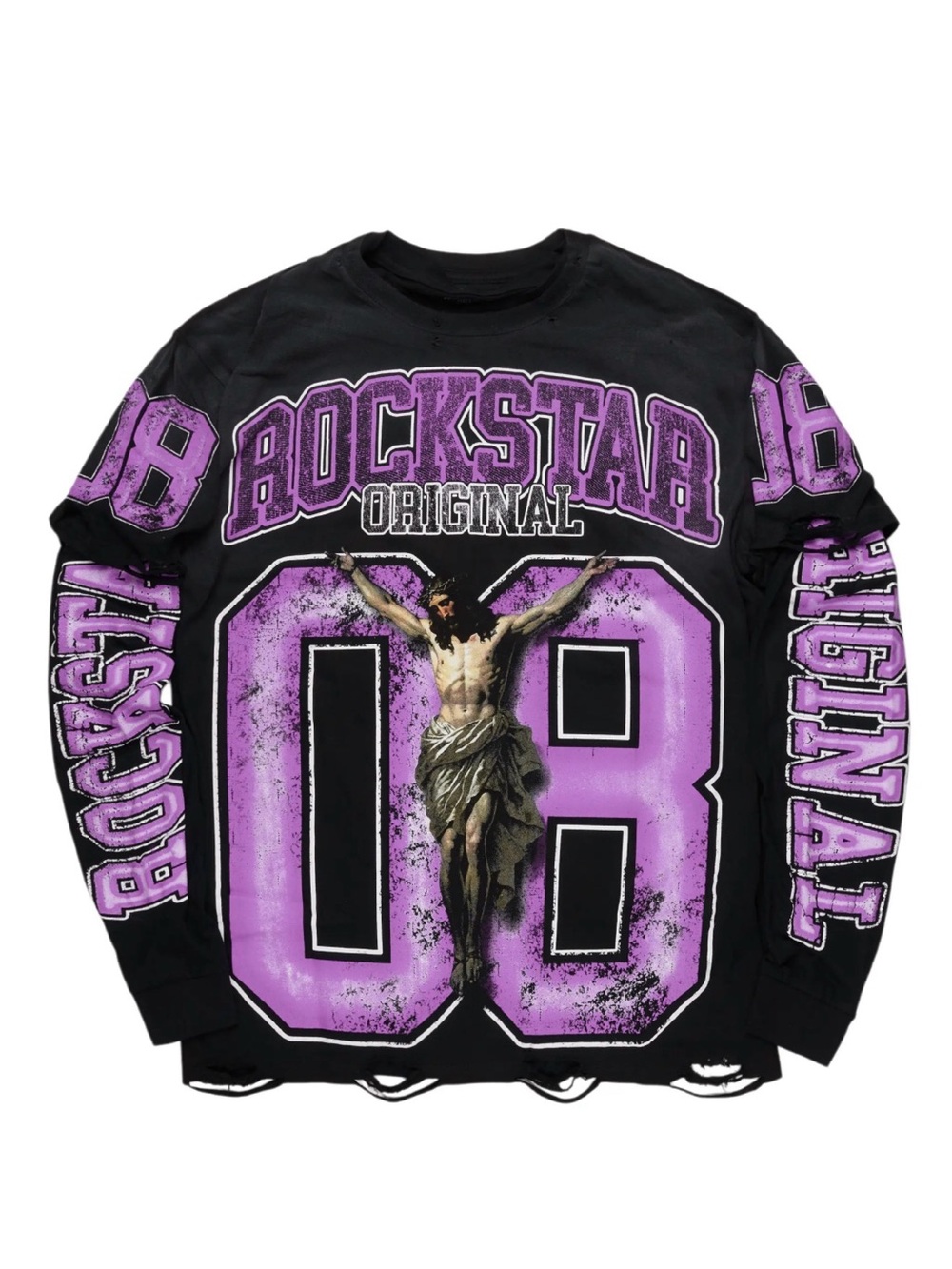 Rockstar Original Men's Long Sleeve Tee in Black/Purple